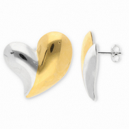 Pendientes Acero Inox corazón Dorado-plateado