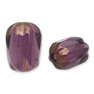 Abalorios Checos FPB óvalo 6x4mm Amethyst-bronze