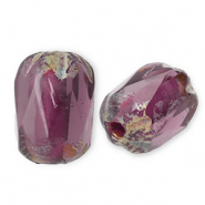 Abalorios Checos FPB óvalo 6x4mm Amethyst-dark travertin