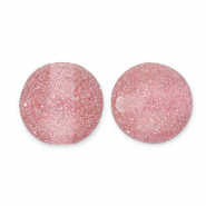 Abalorios acr&iacute;licos con glitter 8 mm Rosa malva-plateado