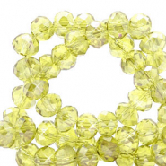 Abalorios faceteados disco 4x3mm Amarillo soleado-revestimiento pearl shine