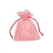 Bolso de joyería con lineas Rojo-blanco