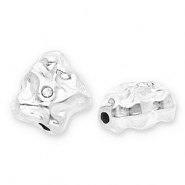 Abalorios Acero Inox irregular con strass Plateado-transparente