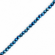 Abalorios faceteados redondos 3mm Azul verdoso met&aacute;lico