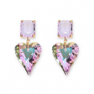 Pendientes de Cristal rectángulo-corazón Lavanda-multicolor cubierta AB