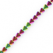 Abalorios Hematita corazón Púrpura-verde-cubierta AB