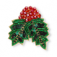 Broches acebo Verde-rojo-negro