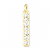 Metal TQ lat&oacute;n colgante barra Dorado-transparente