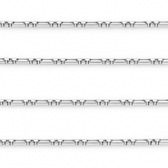 Fornituras Acero Inox cadena jasseron rectángulo Plateado