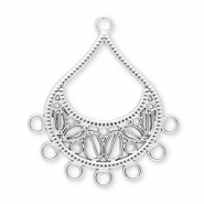 Fornituras acero Inox colgantes gota con 7 anillas Plateado