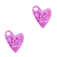 Colgantes Plexx corazón glitter Rosa