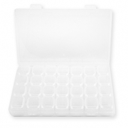 Caja de almacenamiento de joyer&iacute;a con 7x4 compartimentos Transparente