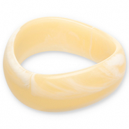 Pulseras bangle de resina Amarillo vainilla-blanco