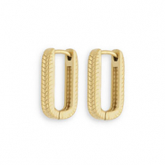 Pendientes Acero Inox ovalado Dorado