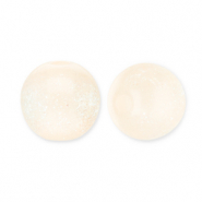 Abalorios acr&iacute;licos con glitter 12 mm Amarillo vainilla-turquesa