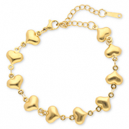 Pulseras Acero Inox corazón Dorado