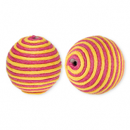 Abalorios acrílicos 22 mm con cordón encerado Rosa oscuro-naranja