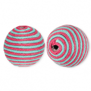 Abalorios acrílicos 22 mm con cordón encerado Azul-malva