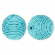 Abalorios acrílicos 22 mm con cordón encerado Azul