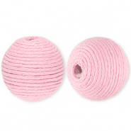 Abalorios acrílicos 22 mm con cordón encerado Rosa claro
