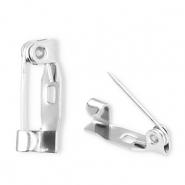 Fornituras acero inox soporte para broche Plateado