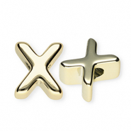 Abalorios alfabeto acr&iacute;lico letra X Dorado