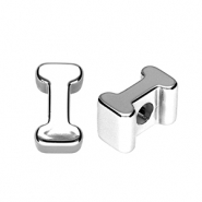 Abalorios alfabeto acr&iacute;lico letra I Plateado