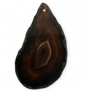 Colgantes de piedra natural Ágata gota Negro-marrón-gris claro