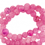 Abalorios de cristal 8 mm moteados P&uacute;rpura