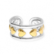 Anillos Acero Inox corazón Plateado-dorado