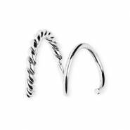 BY31® Pendientes espiral efecto doble acero Inox twist Plateado