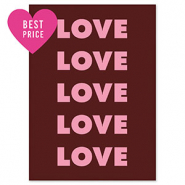 BY31® Tarjetas para joyería "Love" Marrón oscuro-rosa oscuro