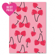 Tarjetas para joyer&iacute;a "cerezas" Rosa