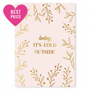 Tarjetas para joyer&iacute;a "Baby, it's cold outside" Rosa claro