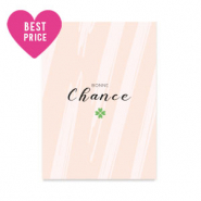 Tarjetas para joyer&iacute;a "Bonne Chance" Beige rosa