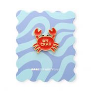 BY31® Pin "Oh crab" en una tarjeta Azul multicolor-rojo-amarillo-negro-dorado
