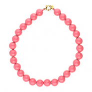 BY31&reg; Collares de abalorios acr&iacute;licos 16mm brillante Pink lemonade 16-1735 TCX-dorado
