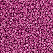 Rocalla cristal 12/0 (2mm) Fucsia rosado met&aacute;lico brillante