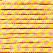 Paracord trendy 6mm Amarillo-rosa claro-verde lima