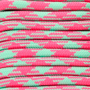 Paracord trendy 6.5mm Rosa hot-verde menta