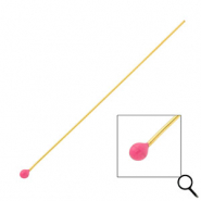 BY31® Fornituras Acero inox bastón con cabeza bola 70mm Dorado-rosa magenta