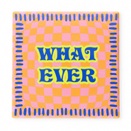 BY31&reg; Azulejo decorativo con frase "What ever" Naranja-rosa-azul-amarillo n&eacute;on