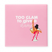 BY31&reg; Azulejo decorativo con frase "Too glam to give a damn" Rosa-blanco-rojo-negro