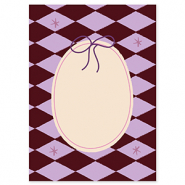 BY31&reg; Tarjetas para joyer&iacute;a &oacute;valo con lazo Marr&oacute;n-p&uacute;rpura-rosa-crema