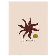 BY31&reg; Tarjetas para joyer&iacute;a "Just breathe" Crema-marr&oacute;n oscuro-verde olivia