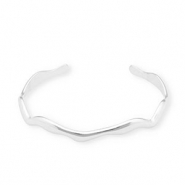 Pulseras Acero Inox bangle Plateado