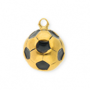 Colgantes Acero Inox fútbol Dorado-negro