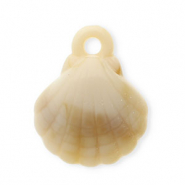 Colgantes acr&iacute;licos concha Beige-marr&oacute;n-blanco