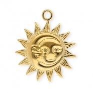 Colgantes Acero Inox sol & luna Dorado