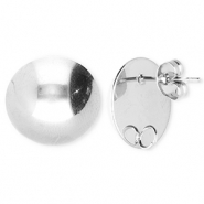 BY31&reg; Fornituras Acero Inox pendientes redondos con anilla Plateado